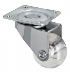 AMIG 24829  
 Rueda con pletina 2571  
 Ø30 mm  
 Poliuretano  
 Transparente