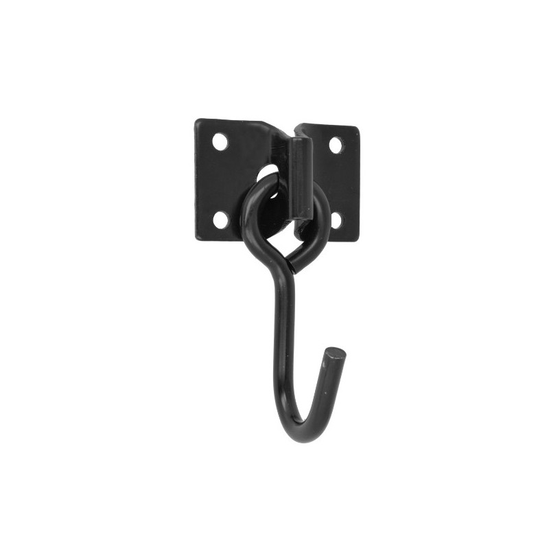 AMIG 24858  
 Placa con gancho móvil 509  
 69 x 45 mm  
 Acero  
 Negro