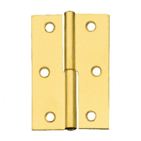 AMIG 2486  
 Bisagra 540  
 60 x 41 x 1,2 mm  
 Acero  
 Latonado barnizado - Izquierda
