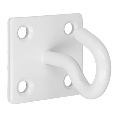 AMIG 24860  
 Placa con gancho fijo 510  
 50 X 50 X 5 mm  
 Acero  
 Blanco