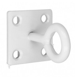 AMIG 24862  
 Placa con gancho cerrado 511  
 50 X 50 X 5 mm  
 Acero  
 Blanco