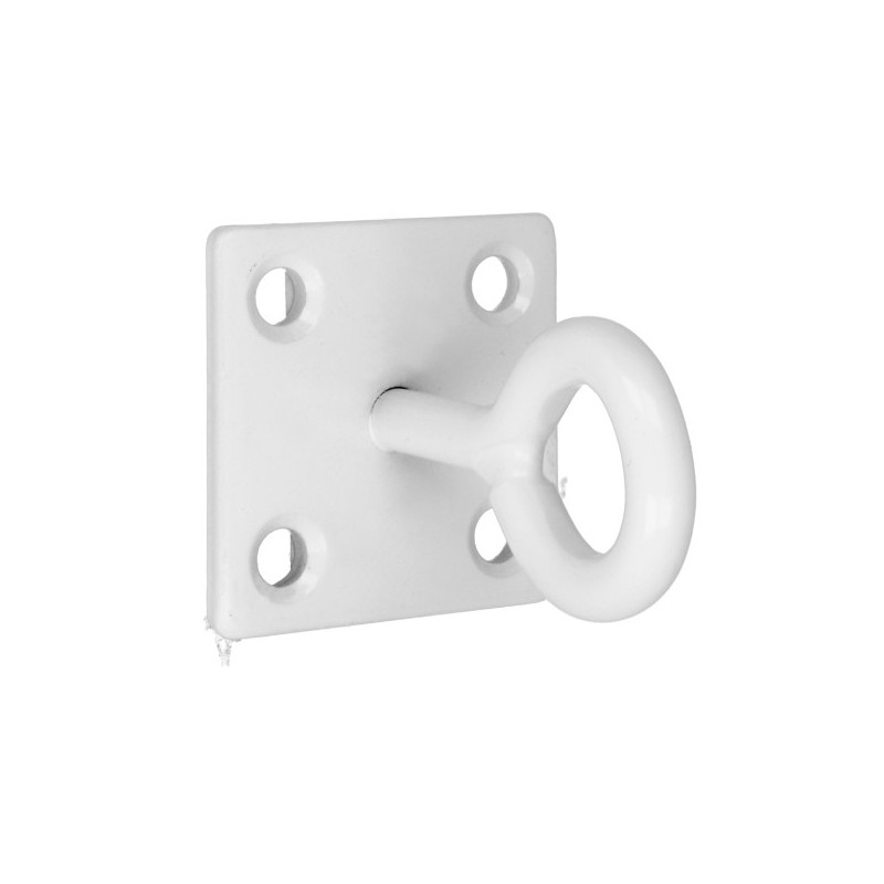 AMIG 24862  
 Placa con gancho cerrado 511  
 50 X 50 X 5 mm  
 Acero  
 Blanco