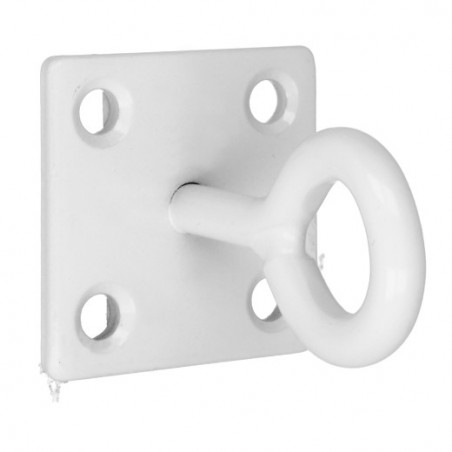 AMIG 24862  
 Placa con gancho cerrado 511  
 50 X 50 X 5 mm  
 Acero  
 Blanco