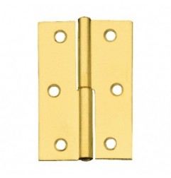 AMIG 2488  
 Bisagra 540  
 70 x 43 x 1,2 mm  
 Acero  
 Latonado barnizado - Izquierda