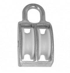 AMIG 24898  
 Polea doble fija 651  
 8 x 30 mm  
 Zamak  
 Zincado
