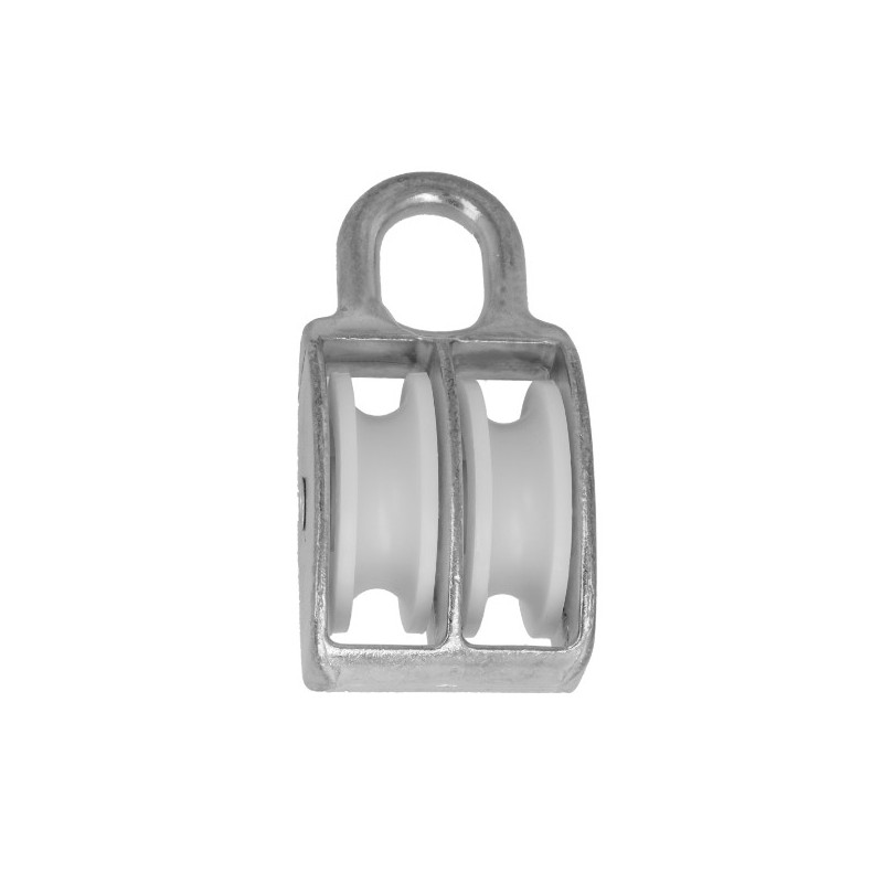 AMIG 24898  
 Polea doble fija 651  
 8 x 30 mm  
 Zamak  
 Zincado