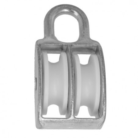 AMIG 24899  
 Polea doble fija 651  
 9 x 40 mm  
 Zamak  
 Zincado