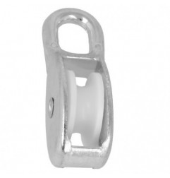 AMIG 24903  
 Polea con ojal fija 650  
 9 x 40 mm  
 Zamak  
 Zincado