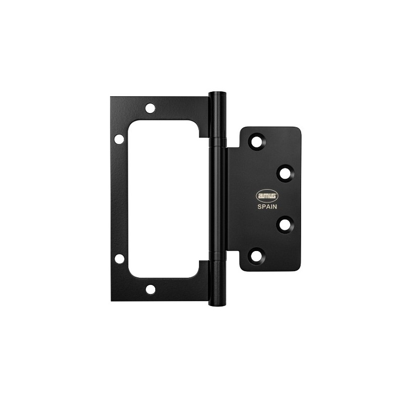 AMIG 24966  
 Bisagra BG1  
 4'' x 3,5'' (100 x 90 x 2,5 mm)  
 Acero inoxidable  
 Negro mate