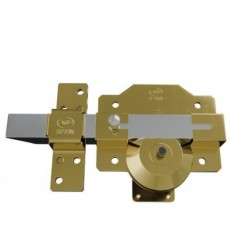 AMIG 24973  
 Cerrojo alta seguridad 1R PLUS  
 90 x 154 mm  
 Acero  
 Oro - Izquierda