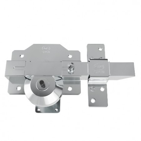AMIG 24974  
 Cerrojo alta seguridad 1R PLUS  
 90 x 154 mm  
 Acero  
 Cromado brillo - Derecha