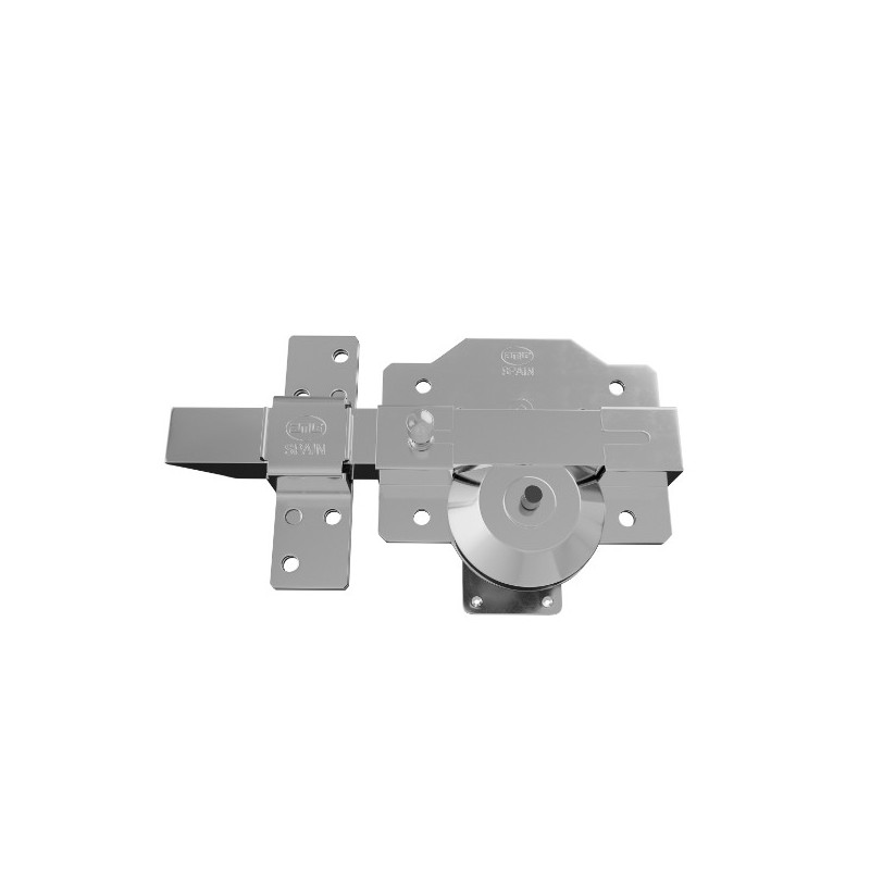 AMIG 24975  
 Cerrojo alta seguridad 1R PLUS  
 90 x 154 mm  
 Acero  
 Cromado brillo - Izquierda