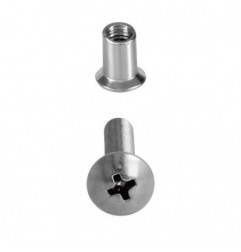 AMIG 24976  
 Tornillo + casquillo para fijación de mamparas 245  
 M5 x 16 mm  
 Acero inoxidable 18/8 y latón  
 Cromado