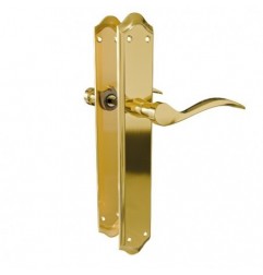 AMIG 24993  
 Manilla con placa BETA  
 256 x 48 mm  
 Acero  
 Latonado mate