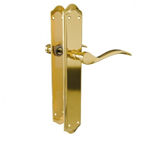 AMIG 24993  
 Manilla con placa BETA  
 256 x 48 mm  
 Acero  
 Latonado mate