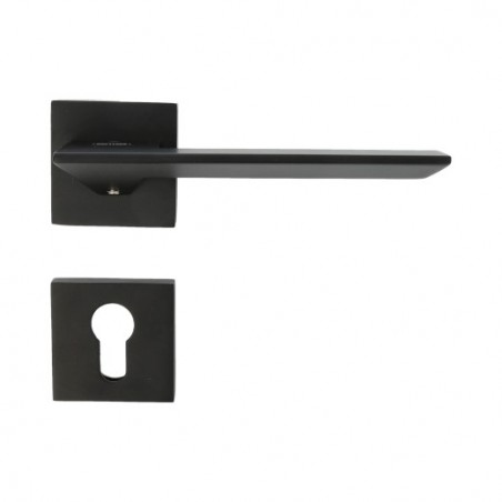 AMIG 24999  
 Manilla con roseta + bocallaves ZAHORA  
 51 x 51 mm  
 Aluminio  
 Negro mate
