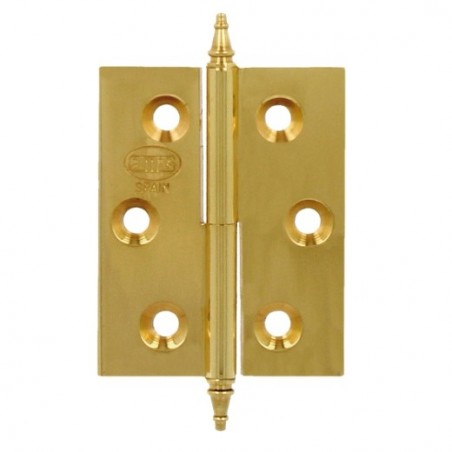AMIG 2502  
 Bisagra 1006  
 60 x 40 x 2 mm  
 Latón  
 Pulido - Izquierda