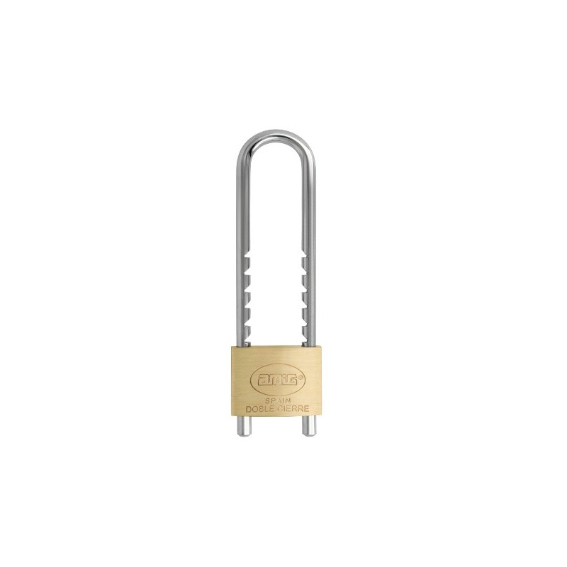 AMIG 25066  
 Candado arco extra largo 3REG  
 50 mm  
 Latón  
 Mate