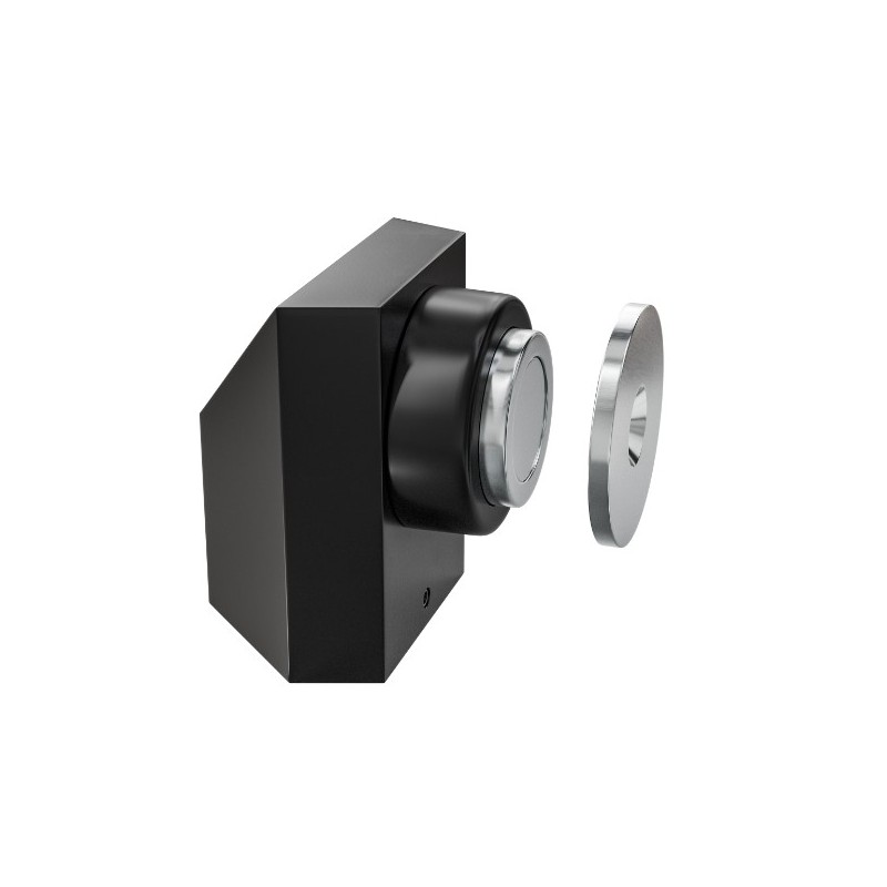 AMIG 25166  
 Tope puerta magnético 702  
 36 x 38 x 41 mm  
 Acero inoxidable  
 Negro