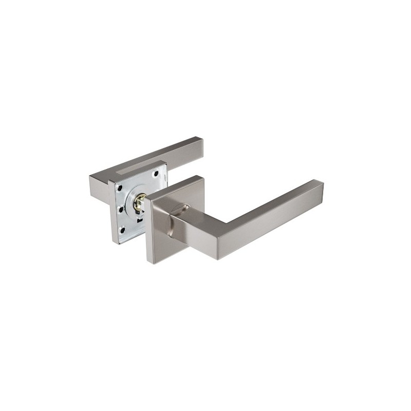AMIG 25168  
 Manilla con roseta 8RX  
 54 x 54 mm  
 Acero inoxidable  
 Mate