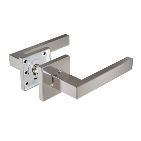 AMIG 25168  
 Manilla con roseta 8RX  
 54 x 54 mm  
 Acero inoxidable  
 Mate