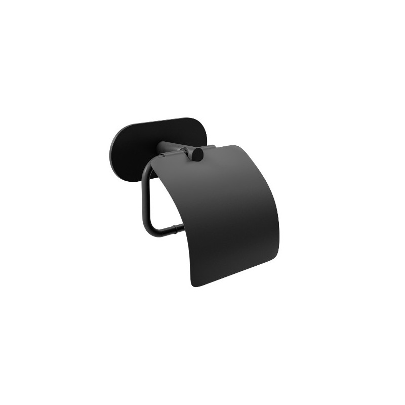 AMIG 25252  
 Portarrollos wc con tapa EA-4  
 140x125 mm  
 Acero inoxidable 18/8  
 Negro mate