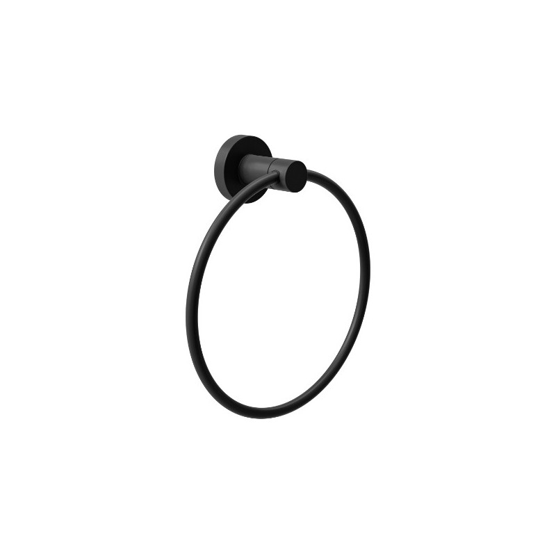 AMIG 25277  
 Toallero GORLIZ-3  
 Ø155 x 52 mm  
 Acero inoxidable / Zamak  
 Negro mate