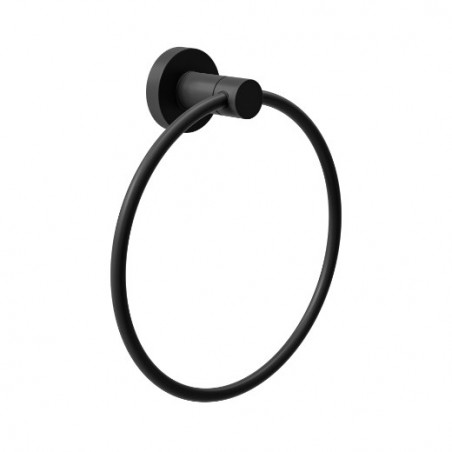 AMIG 25277  
 Toallero GORLIZ-3  
 Ø155 x 52 mm  
 Acero inoxidable / Zamak  
 Negro mate