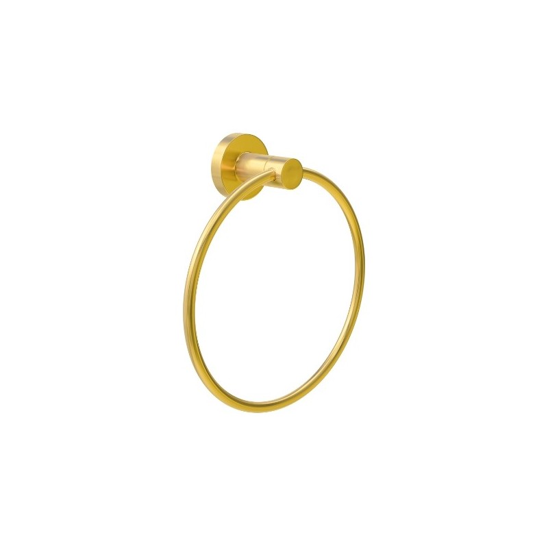 AMIG 25278  
 Toallero GORLIZ-3  
 Ø155 x 52 mm  
 Acero inoxidable / Zamak  
 Oro mate