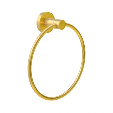 AMIG 25278  
 Toallero GORLIZ-3  
 Ø155 x 52 mm  
 Acero inoxidable / Zamak  
 Oro mate