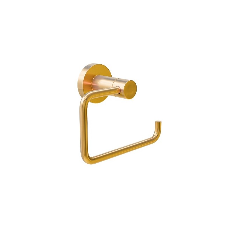 AMIG 25281  
 Portarrollos wc GORLIZ-4  
 125x63x97 mm  
 Acero inoxidable / Zamak  
 Oro mate