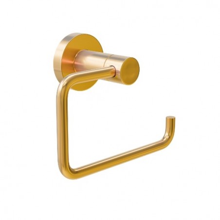 AMIG 25281  
 Portarrollos wc GORLIZ-4  
 125x63x97 mm  
 Acero inoxidable / Zamak  
 Oro mate