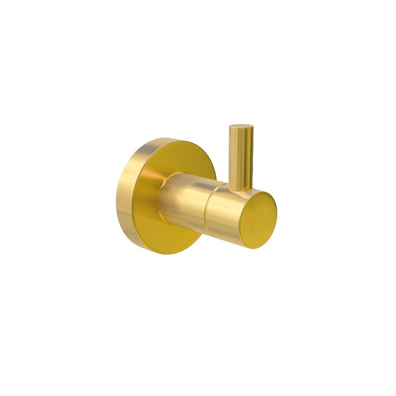 AMIG 25284  
 Colgador baño GORLIZ-5  
 46x55x52 mm  
 Acero inoxidable / Zamak  
 Oro mate