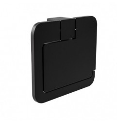 AMIG 25291  
 Portarrollos wc con tapa OMA-6  
 134x118x30 mm  
 Zamak  
 Negro mate