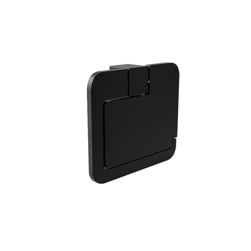 AMIG 25291  
 Portarrollos wc con tapa OMA-6  
 134x118x30 mm  
 Zamak  
 Negro mate