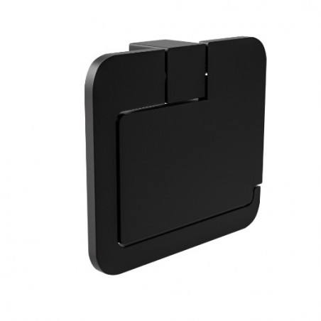 AMIG 25291  
 Portarrollos wc con tapa OMA-6  
 134x118x30 mm  
 Zamak  
 Negro mate