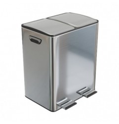 AMIG 25297  
 Cubo de reciclaje doble con pedal RECIK EVO  
 45 x 30 x 52 cm  
 Acero inoxidable  
 Mate