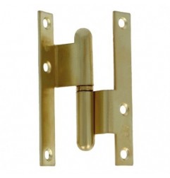 AMIG 2555  
 Pernio escuadra 1  
 80 x 41 x 1,5 mm  
 Acero  
 Latonado barnizado - Izquierda
