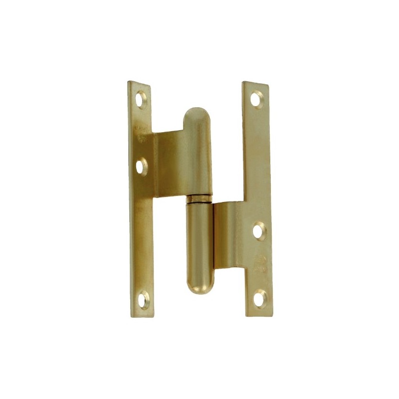 AMIG 2555  
 Pernio escuadra 1  
 80 x 41 x 1,5 mm  
 Acero  
 Latonado barnizado - Izquierda