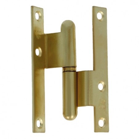 AMIG 2555  
 Pernio escuadra 1  
 80 x 41 x 1,5 mm  
 Acero  
 Latonado barnizado - Izquierda