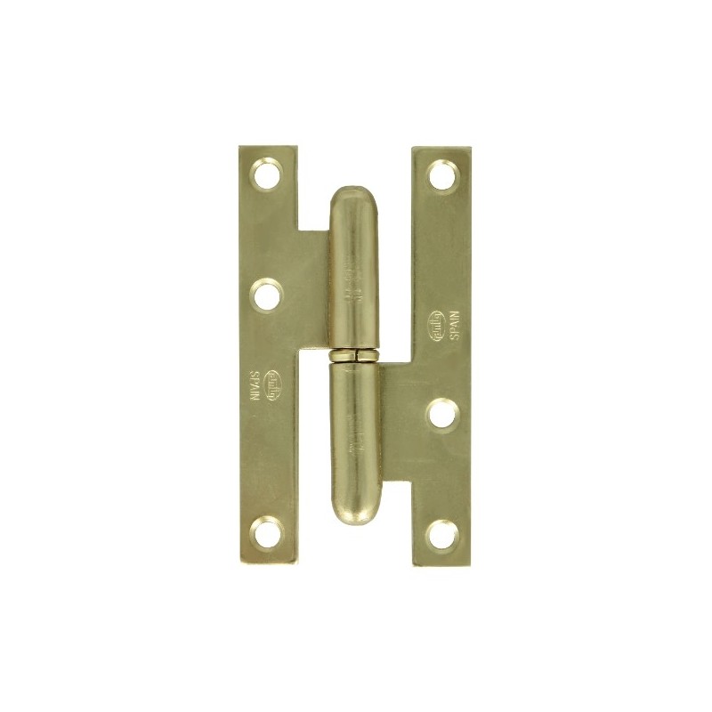 AMIG 2564  
 Pernio 403  
 80 x 41 x 1,5 mm  
 Acero  
 Latonado barnizado - Derecha