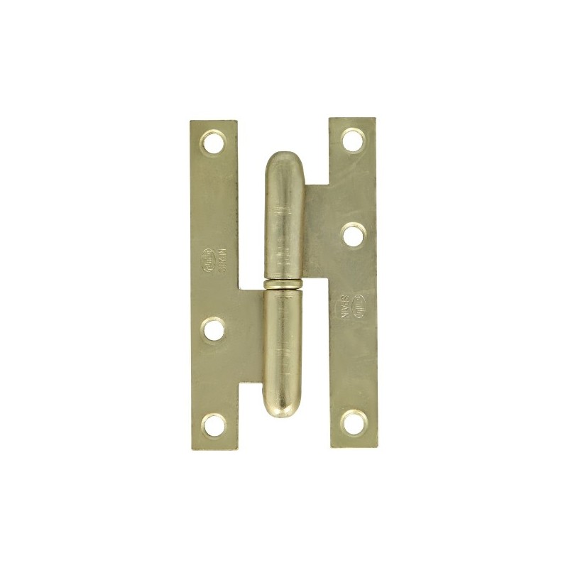 AMIG 2567  
 Pernio 403  
 95 x 52 x 2 mm  
 Acero  
 Latonado barnizado - Izquierda