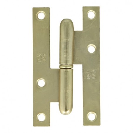 AMIG 2567  
 Pernio 403  
 95 x 52 x 2 mm  
 Acero  
 Latonado barnizado - Izquierda