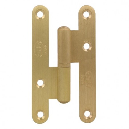 AMIG 2576  
 Pernio 405  
 80 x 41 x 1,5 mm  
 Acero  
 Latonado barnizado - Derecha