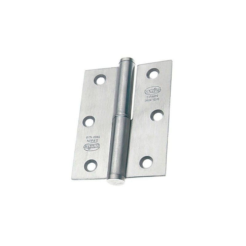 AMIG 2632  
 Pernio 424  
 90 x 65 x 2,5 mm  
 Acero inoxidable 18/8  
 Mate - Izquierda
