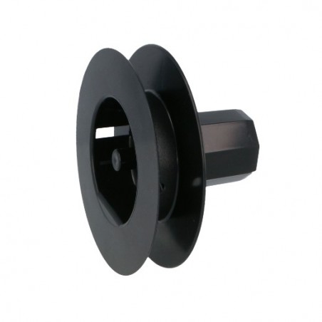 AMIG 29023  
 Polea de persiana con espiga  
 Ø120 mm  
 Nylon  
 Negro