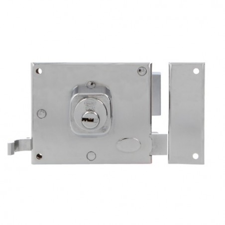 AMIG 29121  
 Cerradura sobreponer 72  
 100 x 85 mm  
 Acero  
 Cromado brillo - Derecha