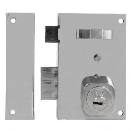 AMIG 29132  
 Cerradura sobreponer 75  
 67 x 112 mm  
 Acero  
 Esmaltado oro - Izquierda