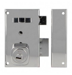 AMIG 29133  
 Cerradura sobreponer 76  
 67 x 112 mm  
 Acero  
 Cromado brillo - Derecha
