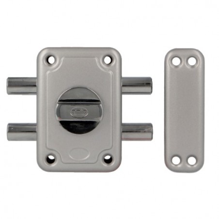 AMIG 29140  
 Cerradura sobreponer 82  
 96 x 66 mm  
 Acero  
 Esmaltado plata